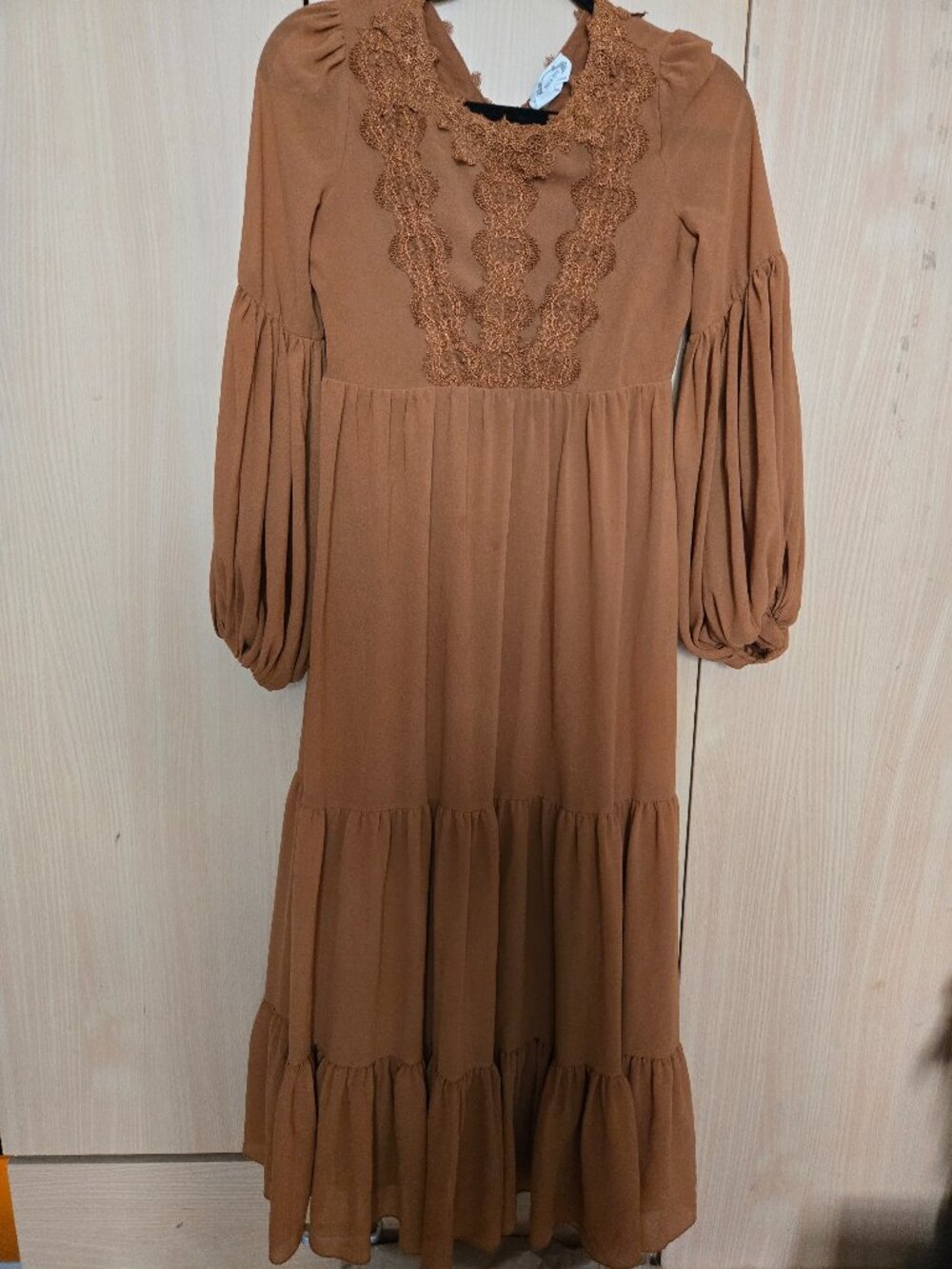 Girls Maxi Dress with Puff Sleeves